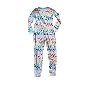 Waffle Knit Rainbow Heart Zip One Piece Valentine